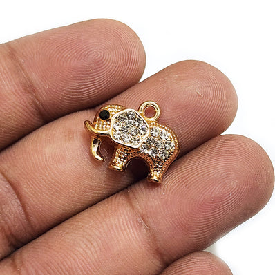 4 PIECES PACK' 14x16 MM CZ ELEPHENT CHARMS