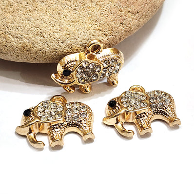 4 PIECES PACK' 14x16 MM CZ ELEPHENT CHARMS