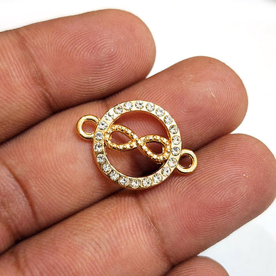 4 PIECES PACK' 16x23 MM CZ INFINITY CHARMS