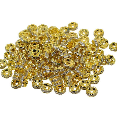 100 PIECES PACK' RHINESTONE BEADS SPACER SIZE 4 MM SPACER BEADS CRYSTAL