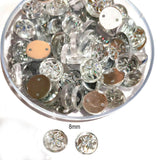 50 Gram Pack, 8mm Acrylic Rhinestone 2 Hole Sew On Stones