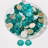 50 Gram Pack, 8mm Acrylic Rhinestone 2 Hole Sew On Stones