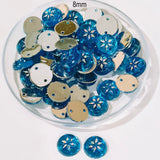 50 Gram Pack, 8mm Acrylic Rhinestone 2 Hole Sew On Stones
