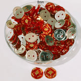 50grams Pack, 8mm Acrylic Rhinestone 2 Hole Sew On Stones Blue Gold Design
