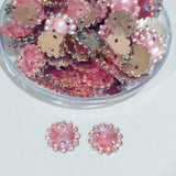 50grams pack, 10mm Acrylic Rhinestone 2 Hole Sew On Stones  Flower Design
