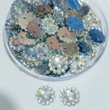 50grams pack, 10mm Acrylic Rhinestone 2 Hole Sew On Stones  Flower Design