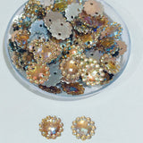 50grams pack, 10mm Acrylic Rhinestone 2 Hole Sew On Stones  Flower Design