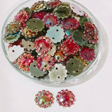 50grams pack, 10mm Acrylic Rhinestone 2 Hole Sew On Stones  Flower Design