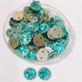 50grams pack, 10mm Acrylic Rhinestone 2 Hole Sew On Stones  Flower Design