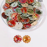 50grams pack, 10mm Acrylic Rhinestone 2 Hole Sew On Stones  Flower Design