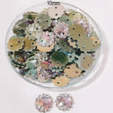 50grams pack, 10mm Acrylic Rhinestone 2 Hole Sew On Stones  Flower Design
