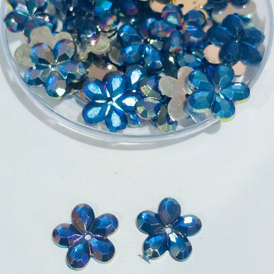 50grams pack, Acrylic Rhinestone Flower Shape Flatback – 11mm  Colors Available, High Shine Crystal Finish