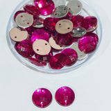 Pack of 50 grams, Acrylic Rhinestone Round Shape Sew-On – 10mm Blue Faceted Crystal Look