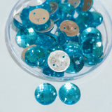 Pack of 50 grams, Acrylic Rhinestone Round Shape Sew-On – 10mm e Faceted Crystal Look