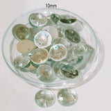 Pack of 50 grams, Acrylic Rhinestone Round Shape Sew-On – 10mm e Faceted Crystal Look