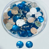 Pack of 50 grams, Acrylic Rhinestone Round Shape Sew-On – 8mm e Faceted Crystal Look