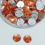 Pack of 50 grams, Acrylic Rhinestone Round Shape Sew-On – 8mm e Faceted Crystal Look