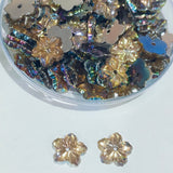 Pack of 50 grams, Acrylic Rhinestone Flower Shape Sew-On – 9mm e Faceted Crystal Look