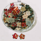 Pack of 50 grams, Acrylic Rhinestone Flower Shape Sew-On – 9mm e Faceted Crystal Look
