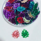 Pack of 50 grams, Acrylic Rhinestone Drop Dotted Shape Sew-On – 13mm Crystal Look