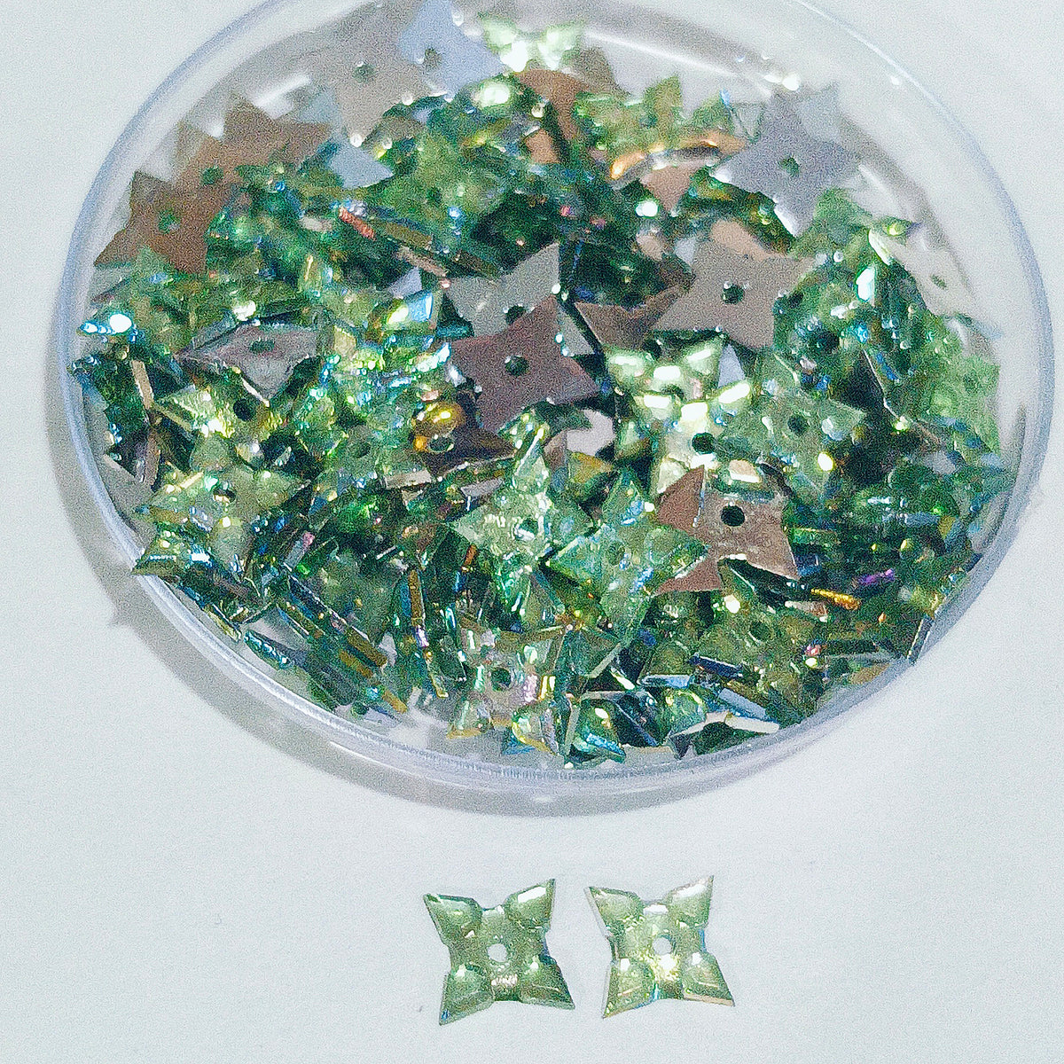 Pack of 50 grams, Acrylic Rhinestone Star shape Sew-On –6mm Crystal Look