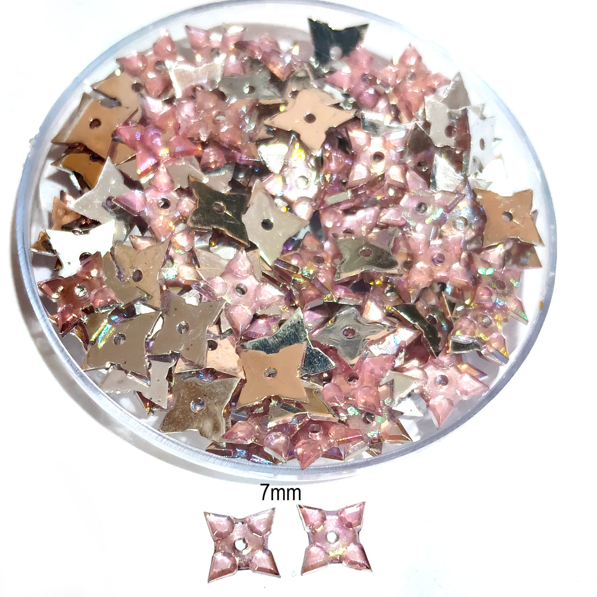 Pack of 50 grams, Acrylic Rhinestone Star shape Sew-On –6mm Crystal Look