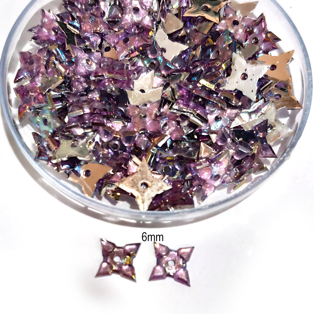 Pack of 50 grams, Acrylic Rhinestone Star shape Sew-On –6mm Crystal Look