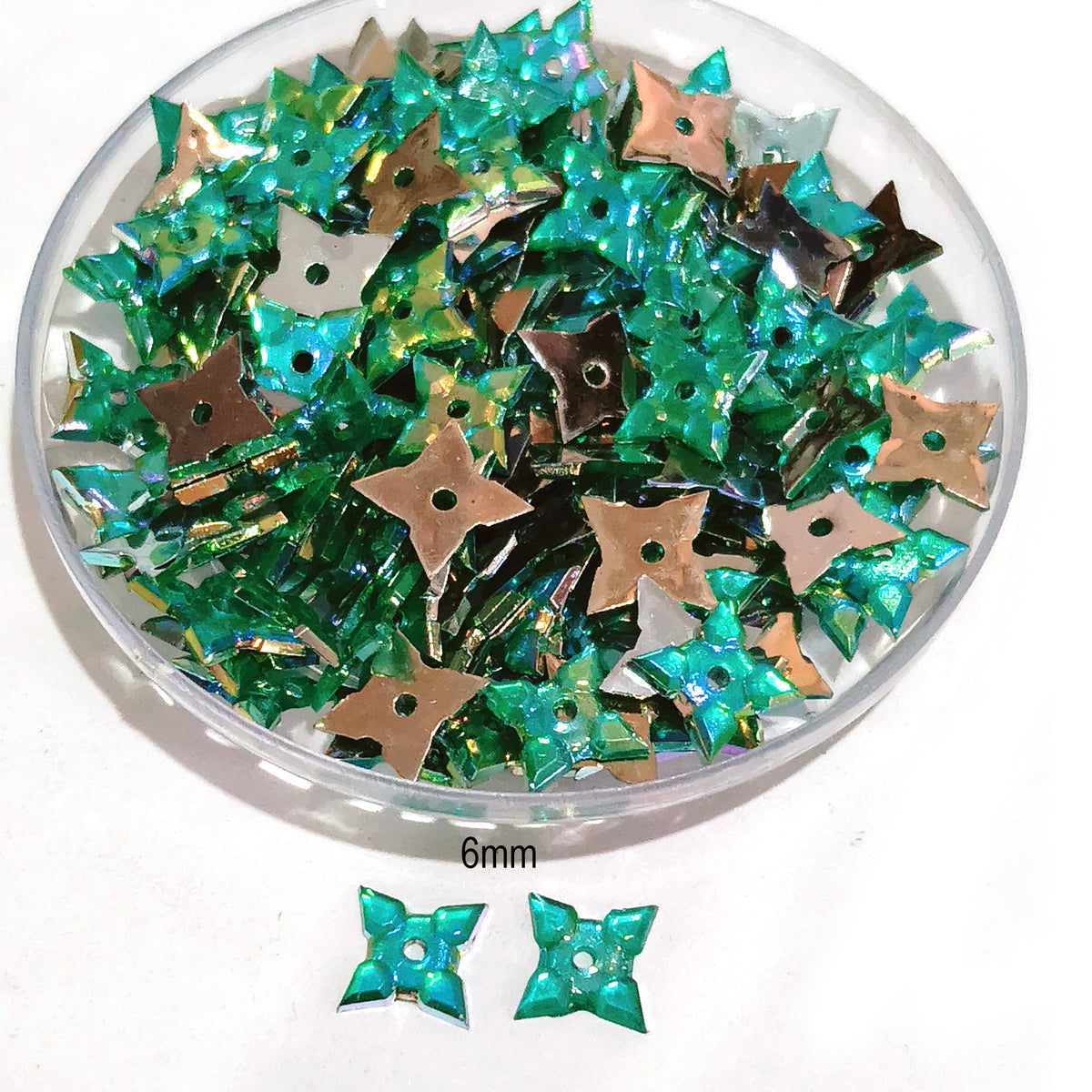 Pack of 50 grams, Acrylic Rhinestone Star shape Sew-On –6mm Crystal Look