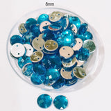 Pack of 50 grams, Acrylic Rhinestone Round Shape Sew-On – 8mm e Faceted Crystal Look