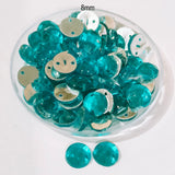 Pack of 50 grams, Acrylic Rhinestone Round Shape Sew-On – 8mm e Faceted Crystal Look
