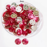 Pack of 50 grams, Acrylic Rhinestone Round Shape Sew-On – 8mm e Faceted Crystal Look