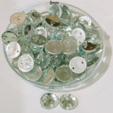Pack of 50 grams, Acrylic Rhinestone Round Shape Sew-On – 8mm e Faceted Crystal Look