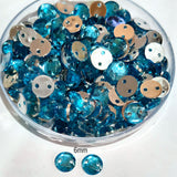 Pack of 50 grams, Acrylic Rhinestone Round Shape Sew-On – 6mm e Faceted Crystal Look