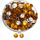 Pack of 50 grams, Acrylic Rhinestone Round Shape Sew-On – 6mm e Faceted Crystal Look