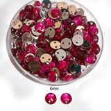 Pack of 50 grams, Acrylic Rhinestone Round Shape Sew-On – 6mm e Faceted Crystal Look