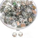 Pack of 50 grams, Acrylic Rhinestone Round Shape Sew-On – 6mm e Faceted Crystal Look