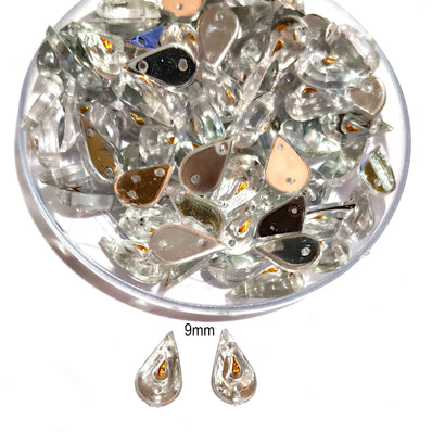 Pack of 50 grams, Acrylic Rhinestone Drop shape Sew-On – 5x10mm Crystal Look