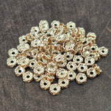 100 PIECES PACK' RHINESTONE BEADS SPACER SIZE 4 MM SPACER BEADS CRYSTAL