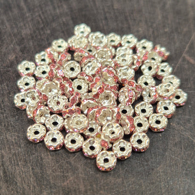 100 PIECES PACK' RHINESTONE BEADS SPACER SIZE 4 MM SPACER BEADS CRYSTAL
