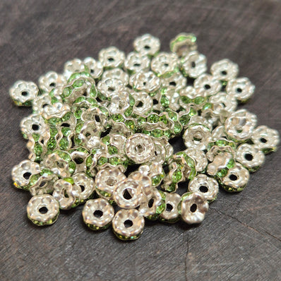 100 PIECES PACK' RHINESTONE BEADS SPACER SIZE 4 MM SPACER BEADS CRYSTAL