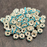 100 PIECES PACK' RHINESTONE BEADS SPACER SIZE 4 MM SPACER BEADS CRYSTAL