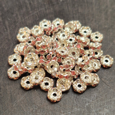 50 PIECES PACK' RHINESTONE BEADS SPACER SIZE 6 MM SPACER BEADS CRYSTAL