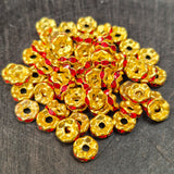 50 PIECES PACK' RHINESTONE BEADS SPACER SIZE 6 MM SPACER BEADS CRYSTAL