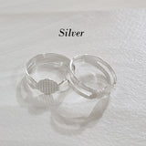 5 PIECES LOTS Silver PLATED RING BLANKS ADJUSTABLE (FREE SIZE) 10MM FLAT PAD HANDMADE FINGER RINGS FINDINGS DIY SUPPLIES PAD FOR JEWELRY MAKING