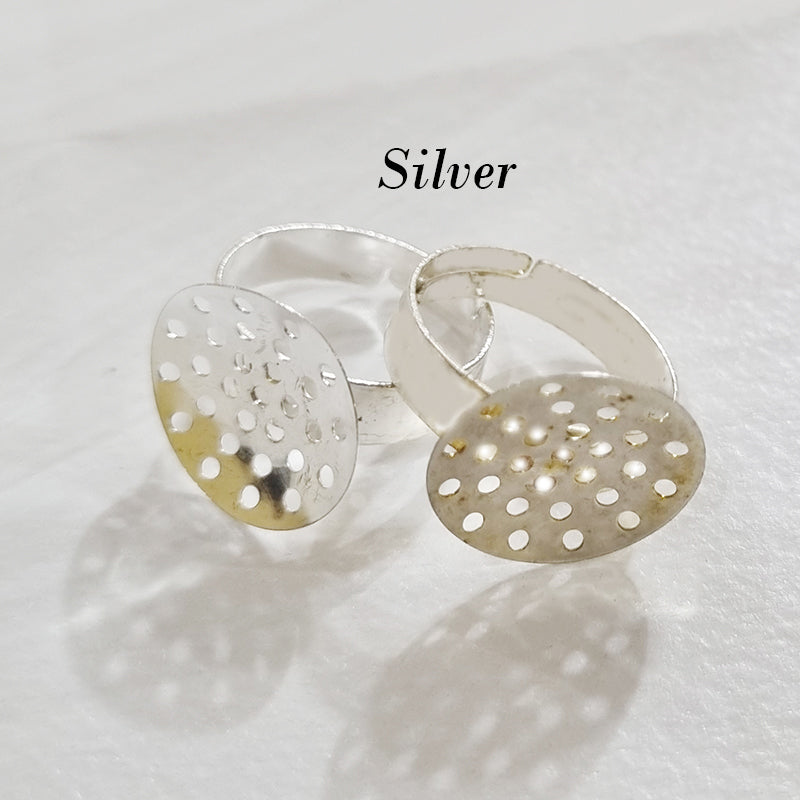 PIECES LOTS Silver PLATED RING BLANKS ADJUSTABLE (FREE SIZE