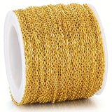 1.6 mm Sitara Chain Gold Polished Iron Alloy Cable Chain – Approx. 1 Meter for Jewelry Making & DIY Crafts