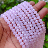 8x6mm Rose Pink AB Faceted Glass Rondelle Beads – 60-62 Beads Per String | Sold Per Line