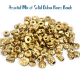 100 PIECES MIX PACK' SIZE APPROX' 3-7 MM OF ASSORTED SOLID BRASS DOKRA BEADS