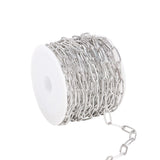 12x5 mm Paper Clip Cable Chain Silver – Tarnish Resistant Iron Alloy Chain – Approx. 1 Meter for Jewelry Making