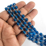 Teal Silver Wire Link 1 Meter Pack, 6mm size beads, link Rosary Chain Rosary